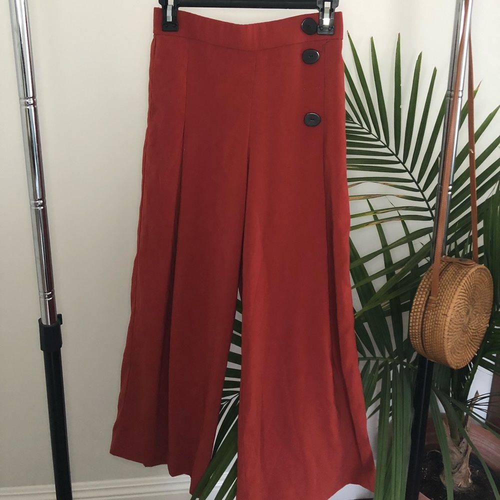 High waisted wide leg culottes